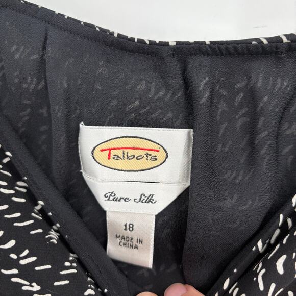 Vintage 90s Talbots 100% Silk Knee Length Midi Skirt Y2K Ruffle Hem Feminine 18 - Picture 4 of 8